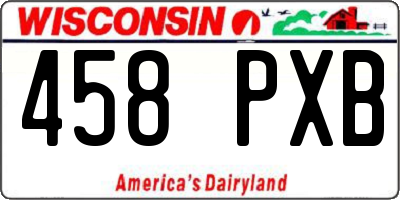 WI license plate 458PXB