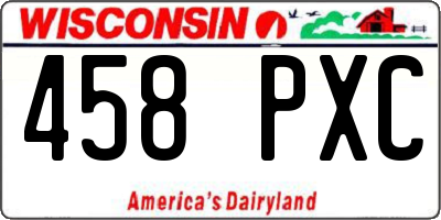 WI license plate 458PXC