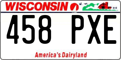WI license plate 458PXE