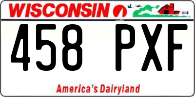 WI license plate 458PXF