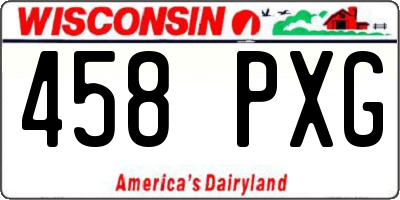 WI license plate 458PXG