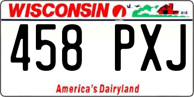 WI license plate 458PXJ