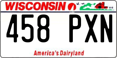 WI license plate 458PXN