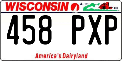 WI license plate 458PXP