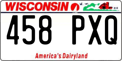 WI license plate 458PXQ