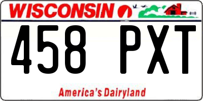WI license plate 458PXT