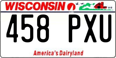 WI license plate 458PXU