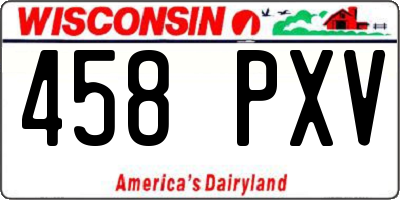 WI license plate 458PXV