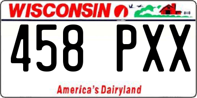 WI license plate 458PXX