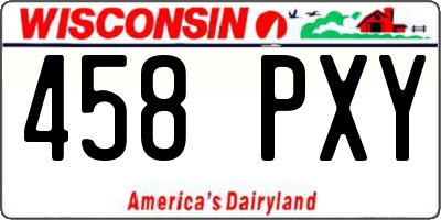 WI license plate 458PXY