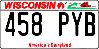 WI license plate 458PYB