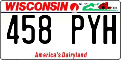 WI license plate 458PYH
