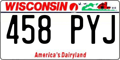 WI license plate 458PYJ