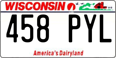 WI license plate 458PYL