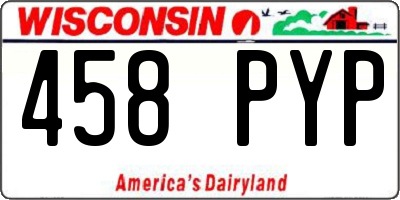 WI license plate 458PYP