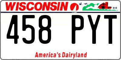 WI license plate 458PYT