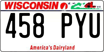 WI license plate 458PYU