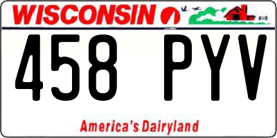 WI license plate 458PYV