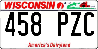 WI license plate 458PZC