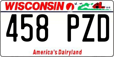 WI license plate 458PZD
