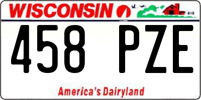WI license plate 458PZE