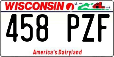 WI license plate 458PZF