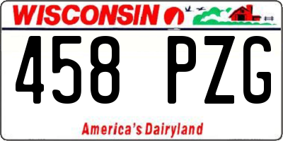 WI license plate 458PZG