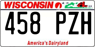 WI license plate 458PZH