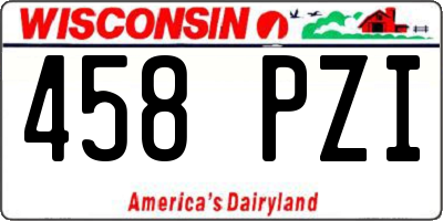 WI license plate 458PZI