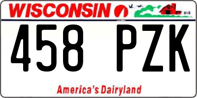 WI license plate 458PZK