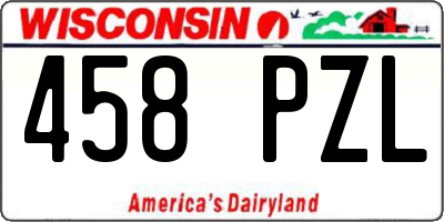 WI license plate 458PZL