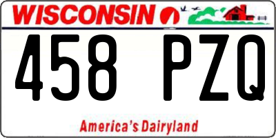 WI license plate 458PZQ