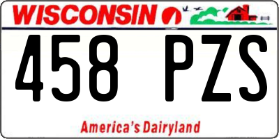 WI license plate 458PZS