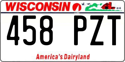 WI license plate 458PZT