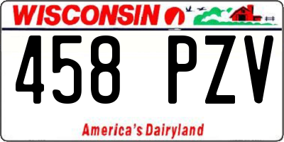 WI license plate 458PZV