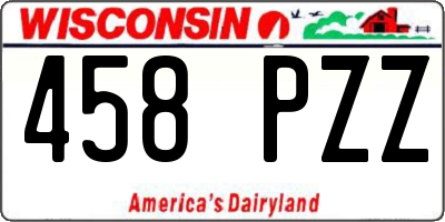 WI license plate 458PZZ
