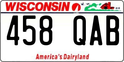 WI license plate 458QAB