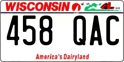 WI license plate 458QAC