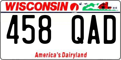 WI license plate 458QAD