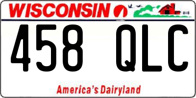 WI license plate 458QLC