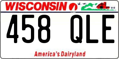 WI license plate 458QLE