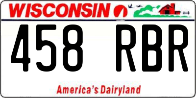 WI license plate 458RBR