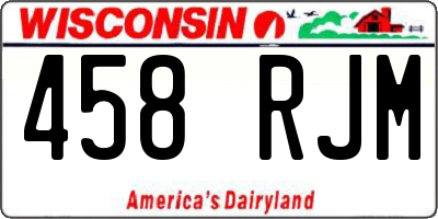 WI license plate 458RJM