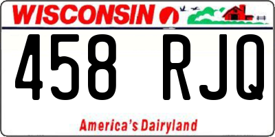 WI license plate 458RJQ