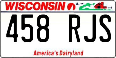 WI license plate 458RJS