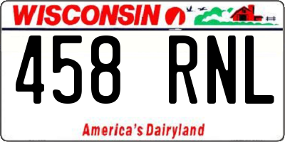 WI license plate 458RNL