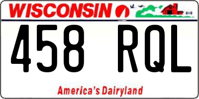WI license plate 458RQL