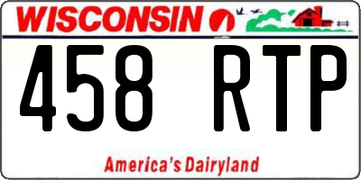 WI license plate 458RTP