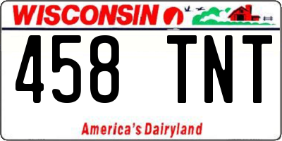 WI license plate 458TNT