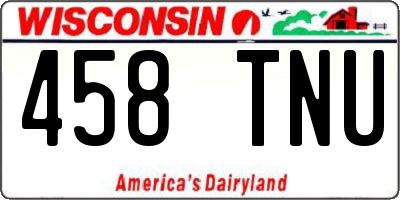 WI license plate 458TNU